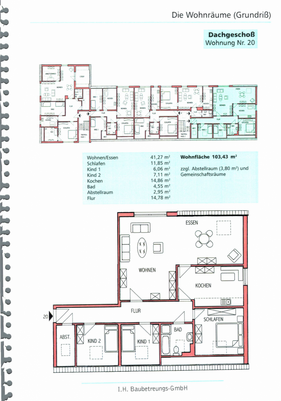 Grundriss der Wohnung Dachgeschosswohnung Wurster Nordseek�ste